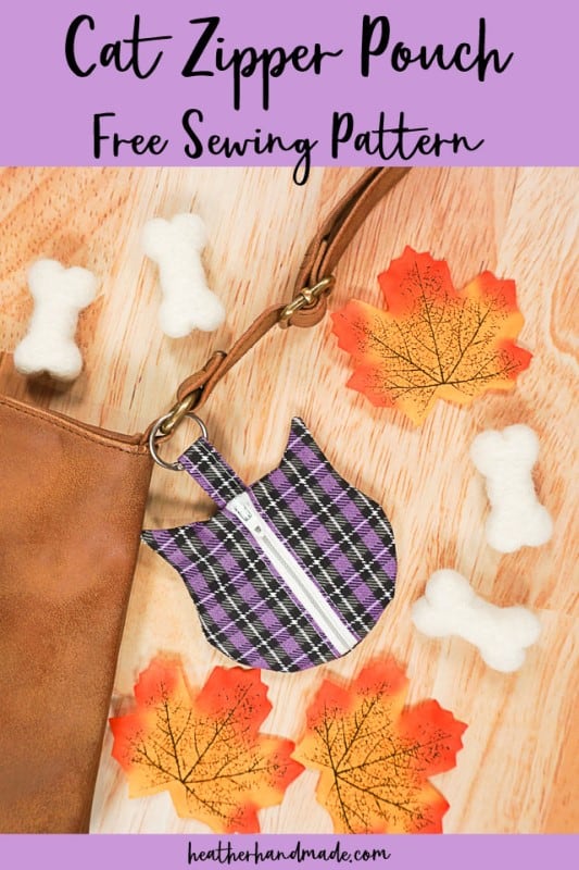 Cat Zipper Pouch FREE sewing pattern