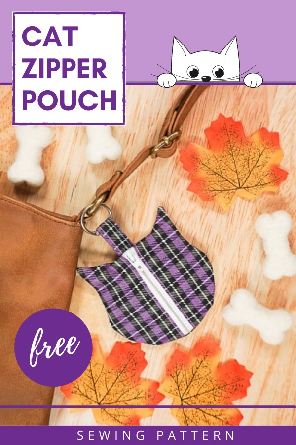 Cat Zipper Pouch FREE sewing pattern