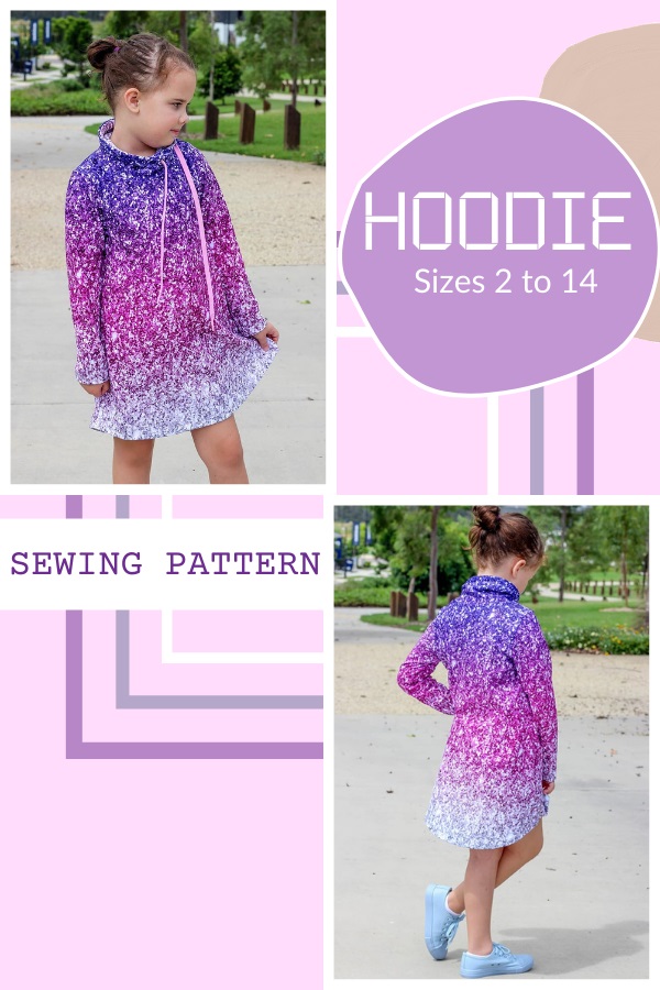 Hoodie sewing pattern (Sizes 2 to 14)