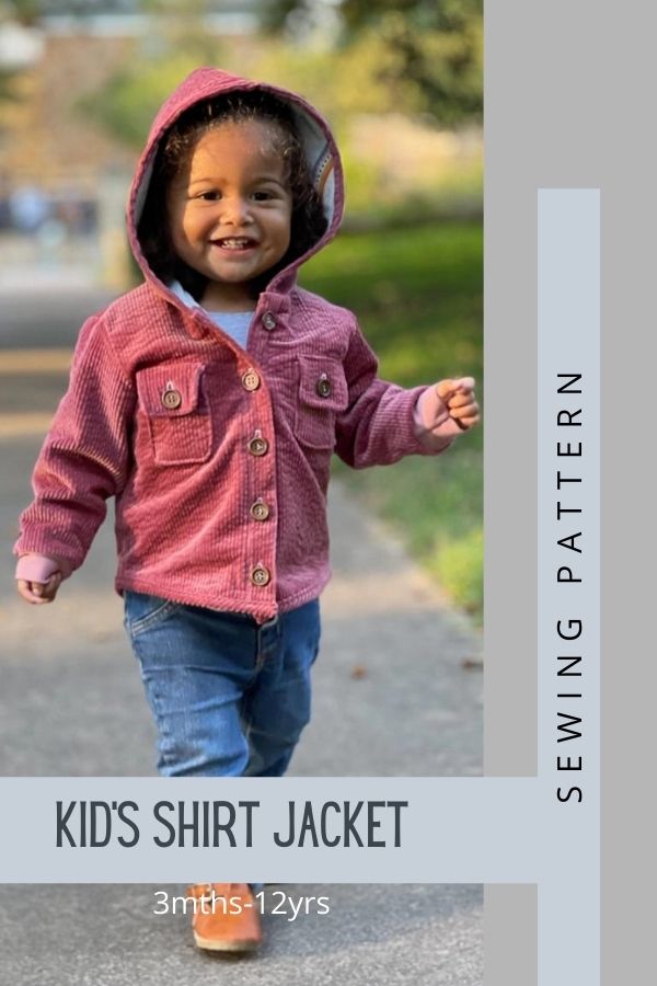 Kid's Shirt Jacket sewing pattern (3mths-12yrs)