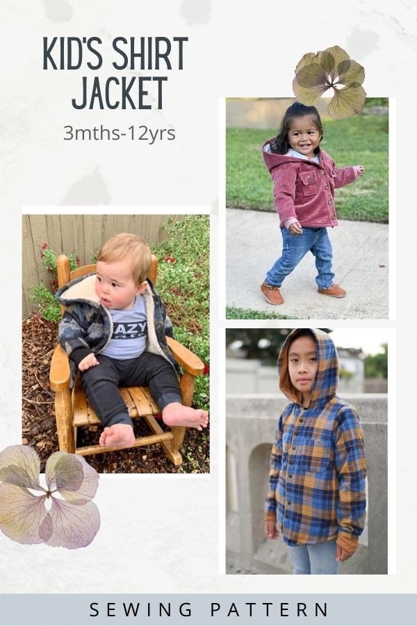 Kid's Shirt Jacket sewing pattern (3mths-12yrs)