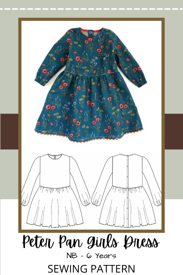 Peter Pan Girls Dress sewing pattern (Newborn to 6yrs)