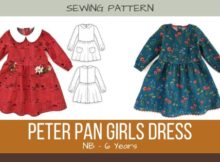 Peter Pan Girls Dress sewing pattern (Newborn to 6yrs)
