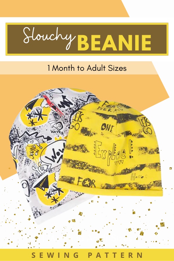 Slouchy Beanie sewing pattern (1-month to adult sizes)