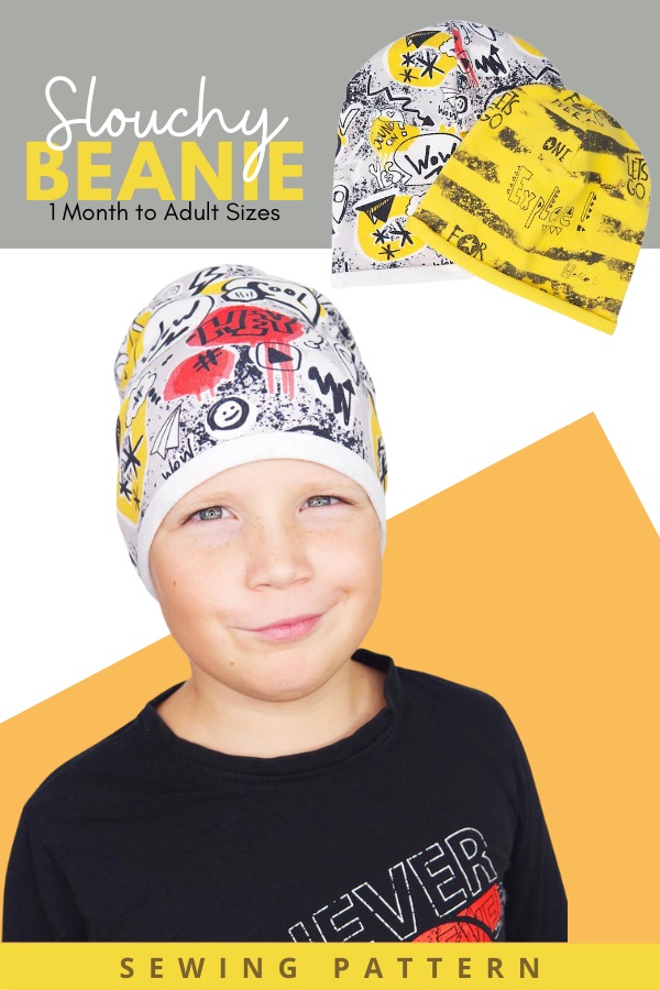 Slouchy Beanie sewing pattern (1-month to adult sizes)