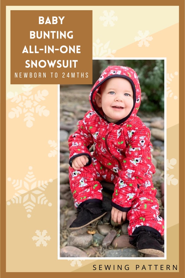 Baby Bunting All-In-One Snowsuit sewing pattern (Newborn to 24mths)