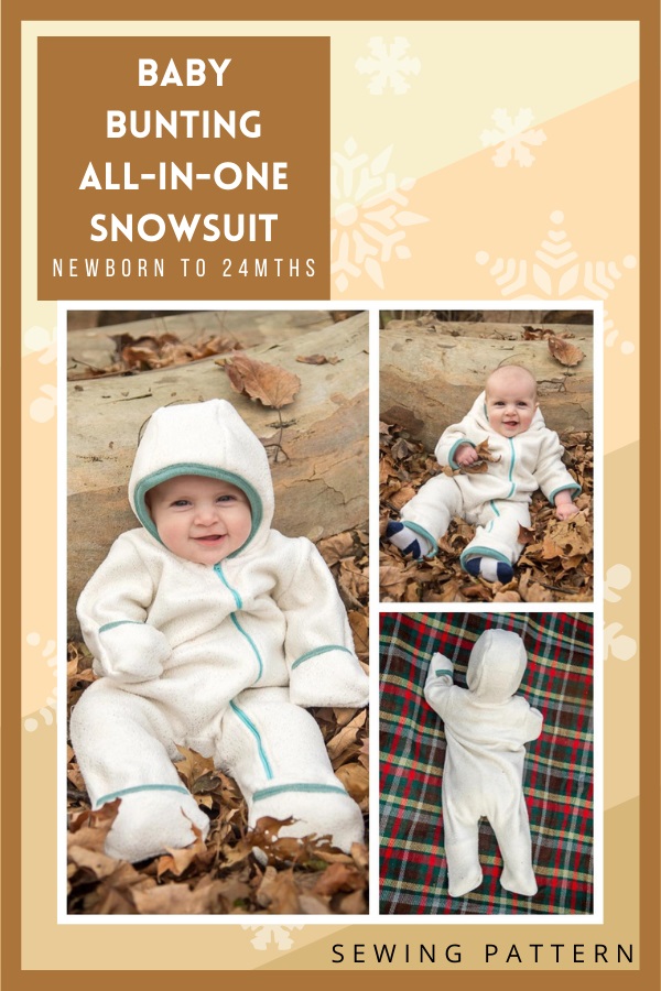 Baby Bunting All-In-One Snowsuit sewing pattern (Newborn to 24mths)