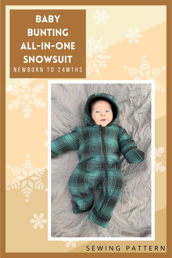 Baby Bunting All-In-One Snowsuit sewing pattern (Newborn to 24mths)