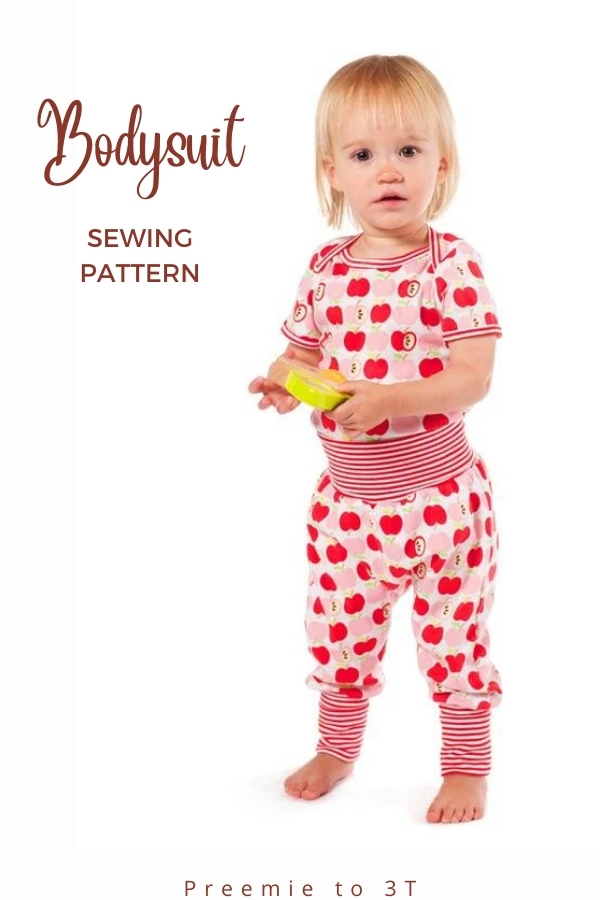 Bodysuit sewing pattern (Preemie to 3T)