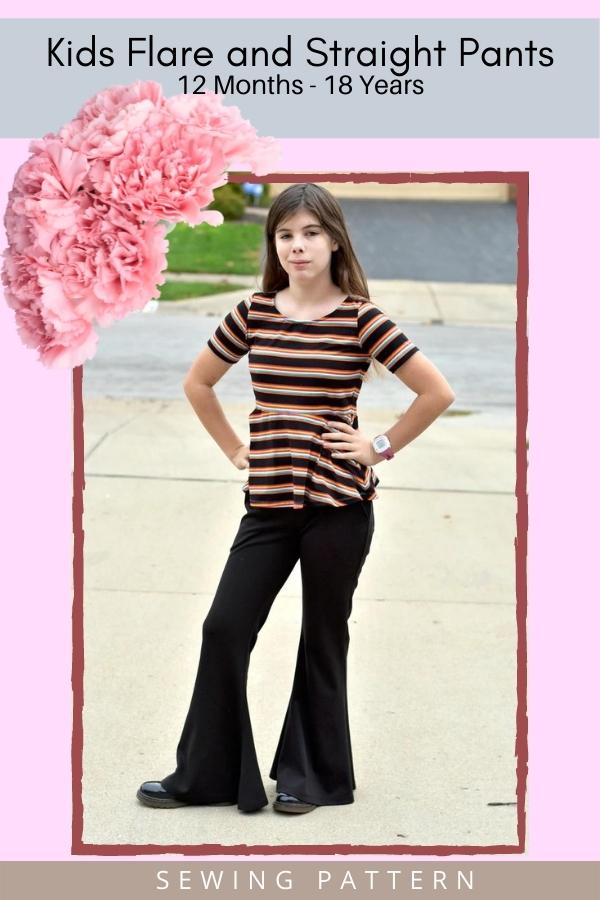 Kids Flare and Straight Pants Pattern