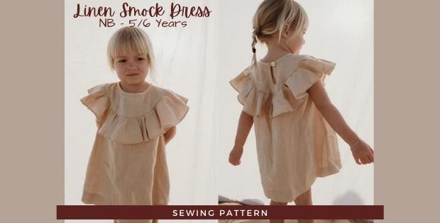 Linen Smock Dress sewing pattern (Newborn to 5/6yrs)