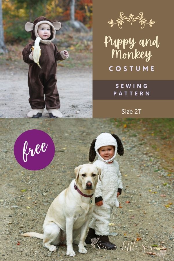 Puppy and Monkey Costume FREE sewing pattern (Size 2T)