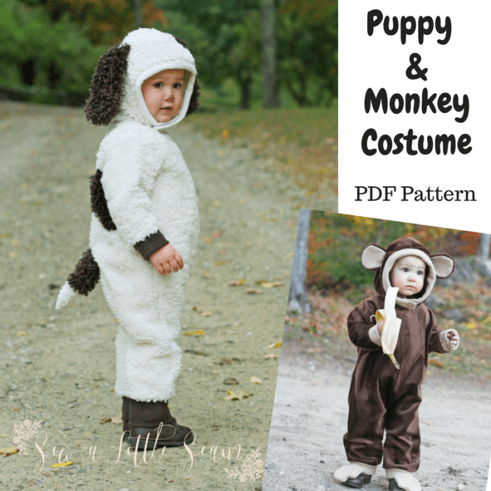 Puppy and Monkey Costume FREE sewing pattern (Size 2T)