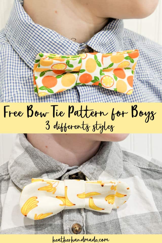 Bow Tie FREE sewing pattern (3 styles and 3 sizes)