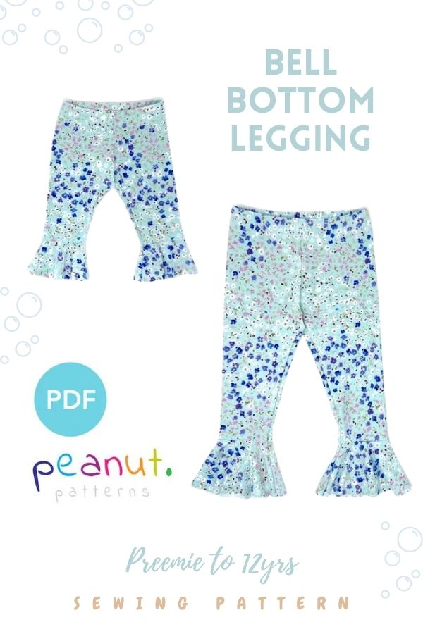 Bell Bottom Legging sewing pattern (Preemie to 12yrs) - Sew Modern