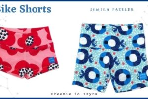 Bike Shorts sewing pattern (Preemie to 12yrs)