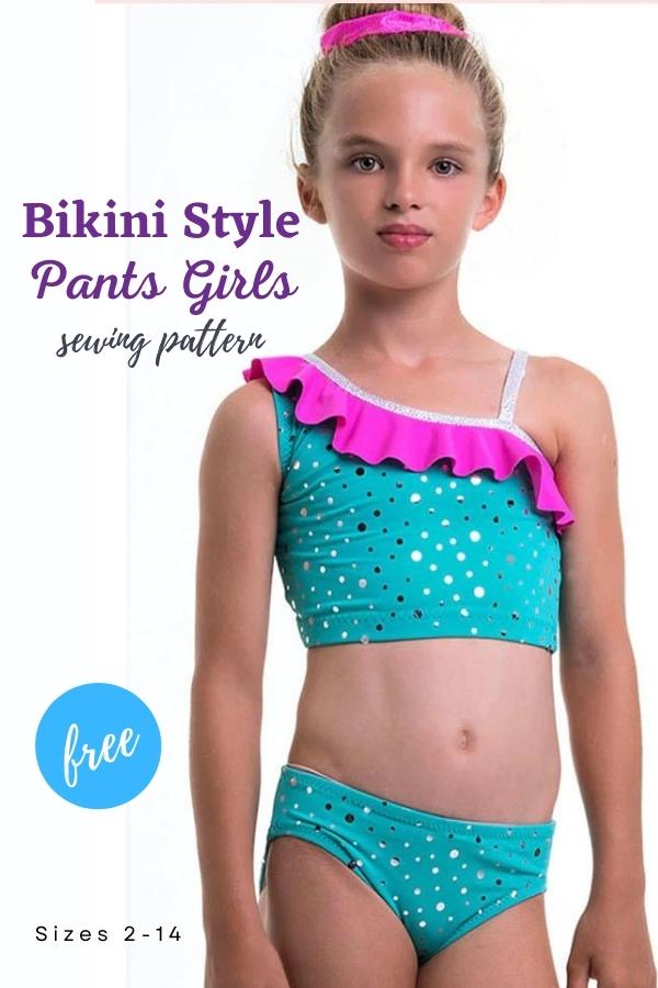 Bikini Style Pants Girls FREE sewing pattern (Sizes 2-14)