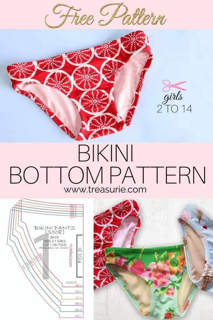 Bikini Style Pants Girls FREE sewing pattern (Sizes 2-14)