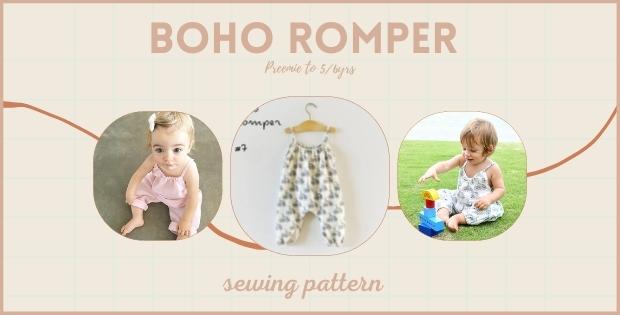 Boho Romper sewing pattern (Preemie to 5/6yrs)