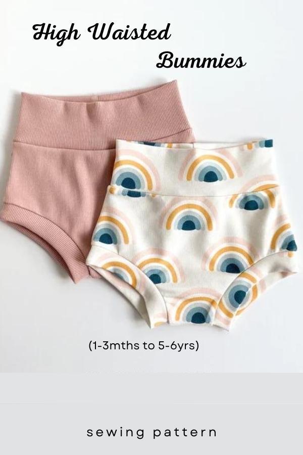 High Waisted Bummies sewing pattern (1-3mths to 5-6yrs)