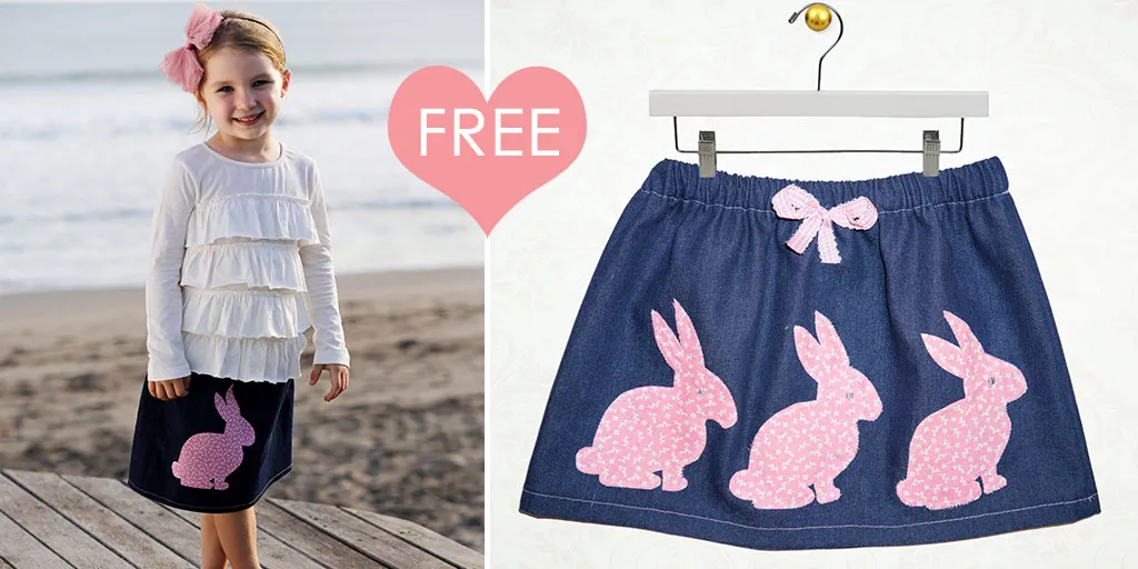 Rabbit Girls Skirt FREE sewing pattern