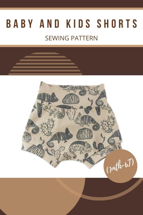 Baby and Kids Shorts sewing pattern (1mth-6T)