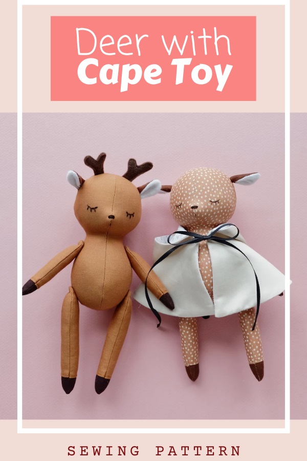 Deer with Cape Toy sewing pattern