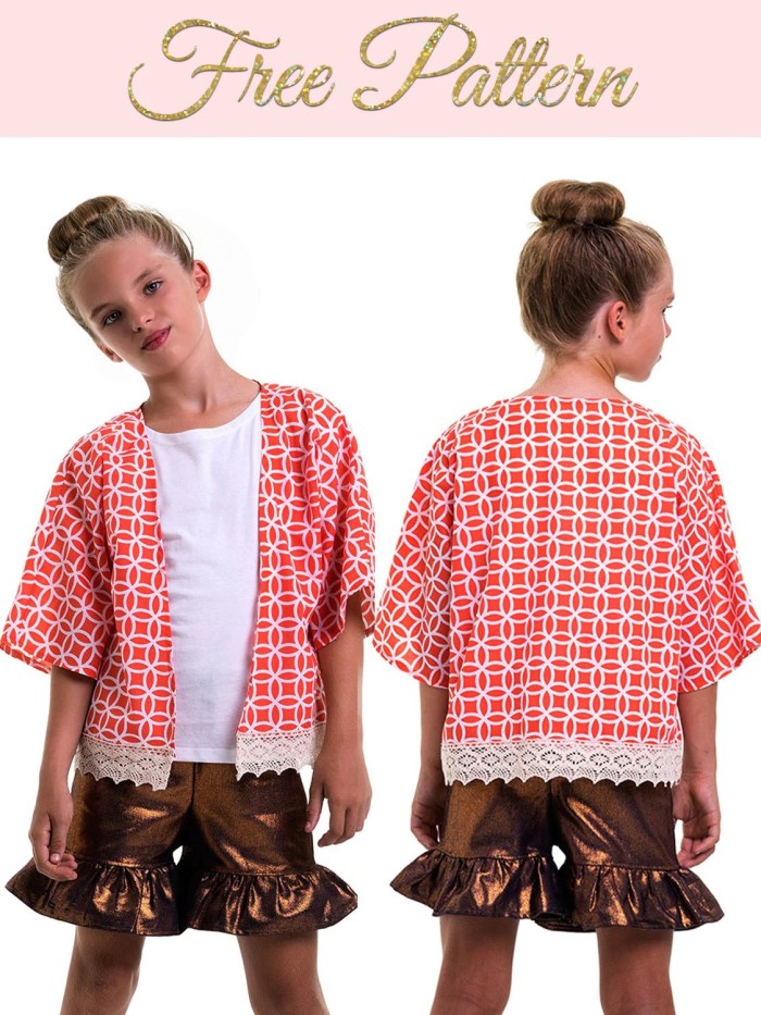 Kimono Jackets for Girls FREE sewing pattern (Sizes 2 to 14)