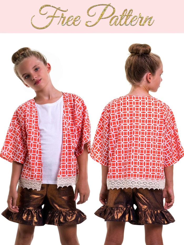 FREE Kimono Jacket Pattern for Girls 2-14