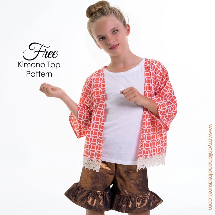 Kimono Jackets for Girls FREE sewing pattern (Sizes 2 to 14)