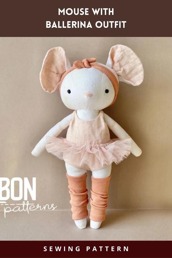 Mouse with Ballerina Outfit sewing pattern