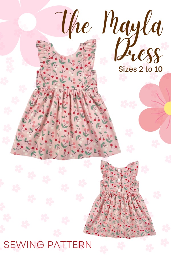 The Mayla Dress sewing pattern (sizes 2 to 10)