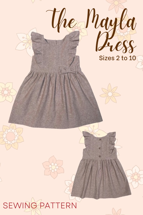 The Mayla Dress sewing pattern (sizes 2 to 10)