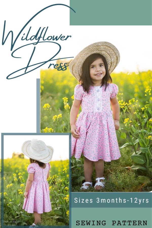 Wildflower Dress sewing pattern (Sizes 3mths-12yrs)