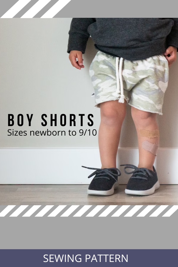 Boy Shorts sewing pattern (Sizes newborn to 9/10)