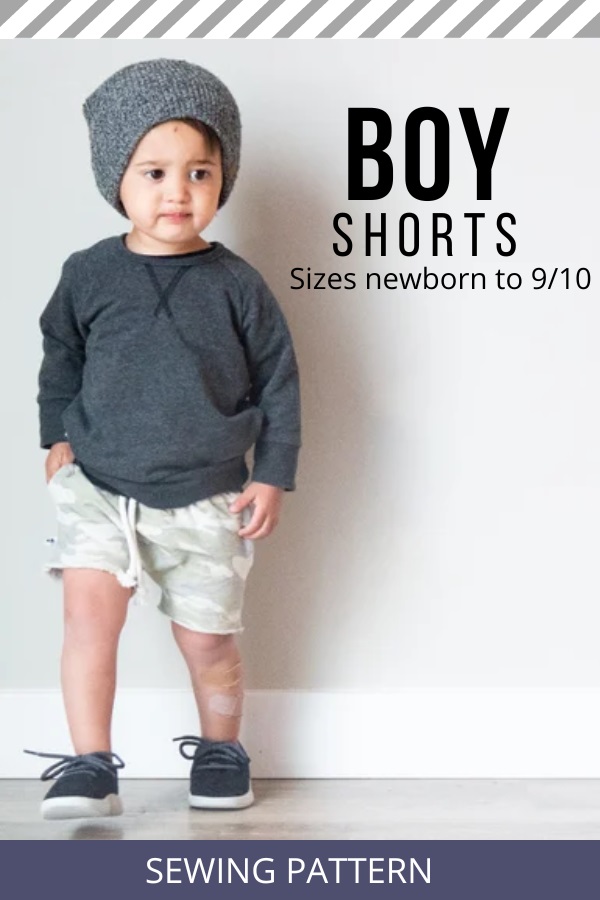 Boy Shorts sewing pattern (Sizes newborn to 9/10)