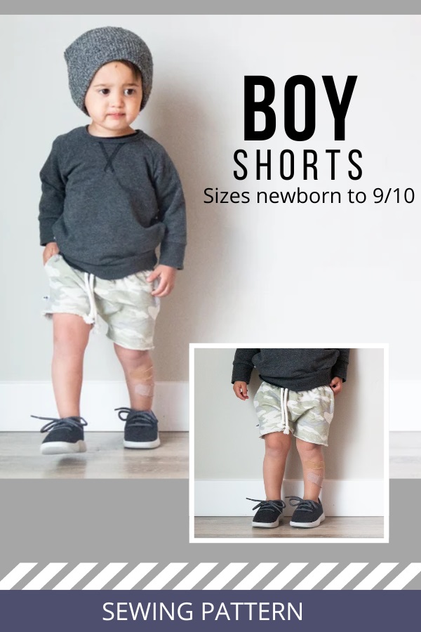 Boy Shorts sewing pattern (Sizes newborn to 9/10)