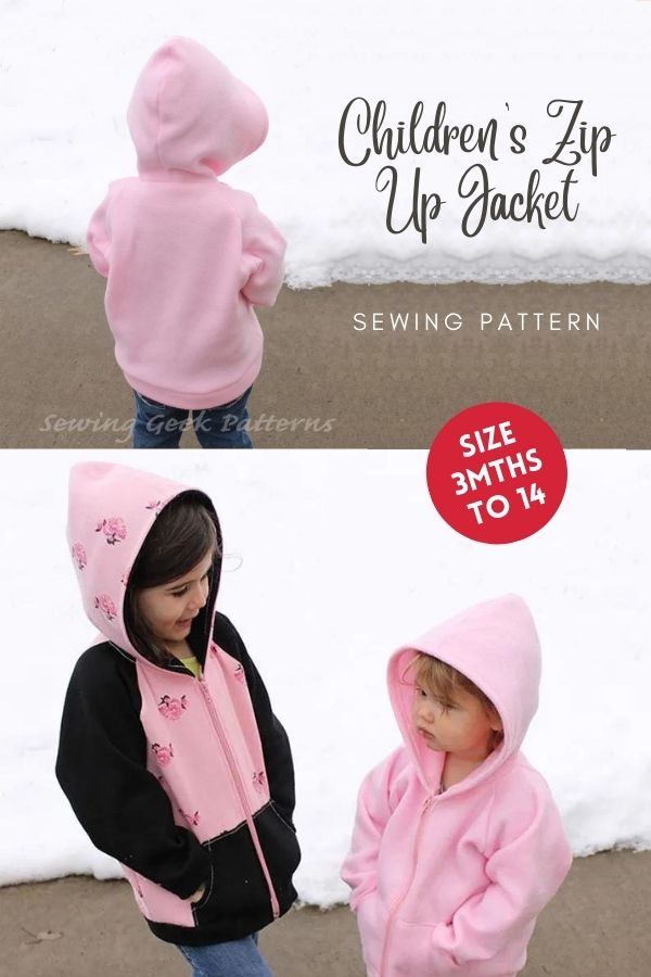 Children's Zip Up Jacket sewing pattern (Sizes 3mths-14)