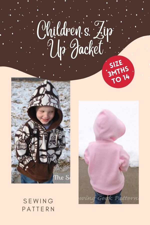 Children's Zip Up Jacket sewing pattern (Sizes 3mths-14)