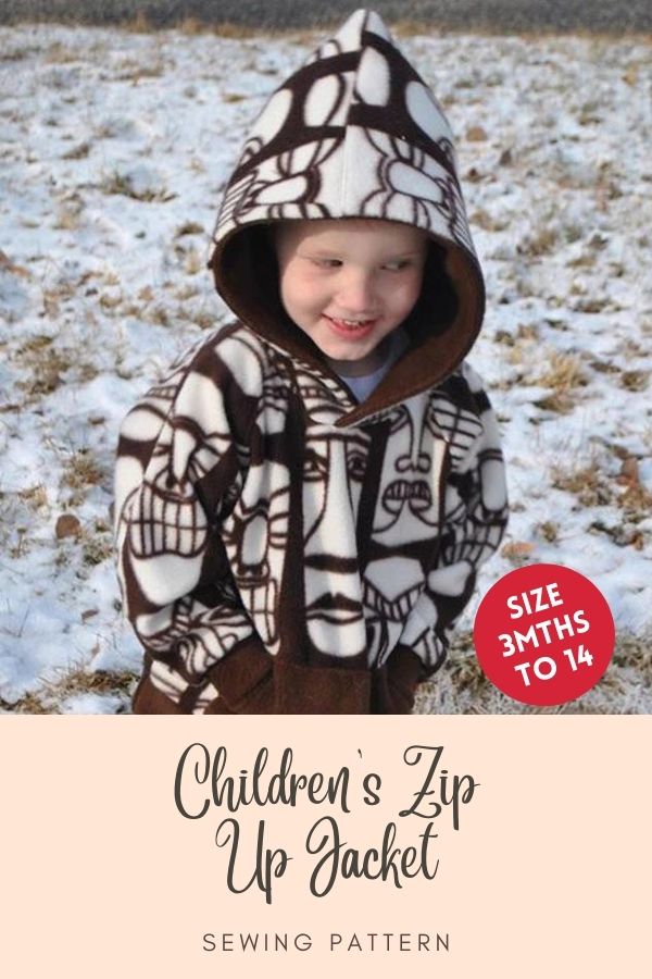 Children's Zip Up Jacket sewing pattern (Sizes 3mths-14)