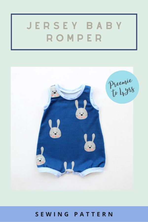 Jersey Baby Romper sewing pattern (Preemie to 4yrs)