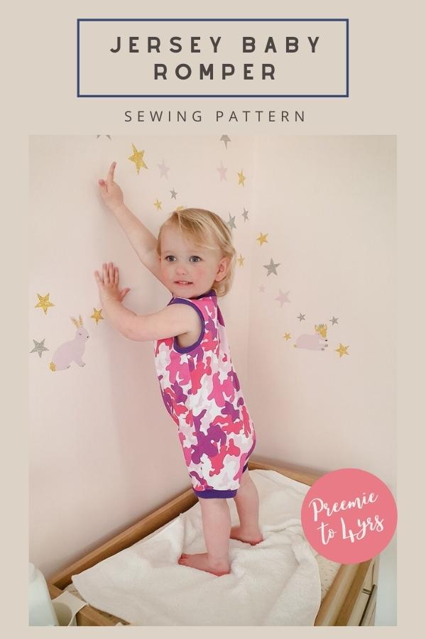 Jersey Baby Romper sewing pattern (Preemie to 4yrs)