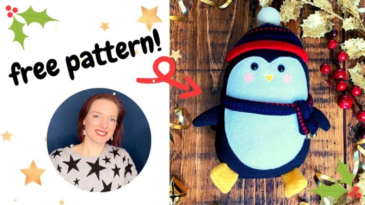 Penguin Plushie FREE sewing pattern (with video tutorial)