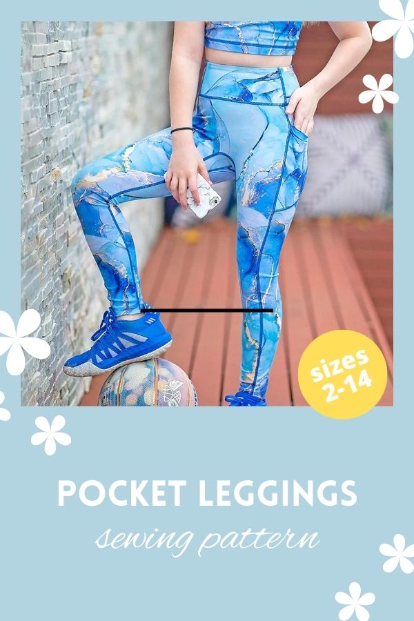 Pocket Leggings sewing pattern sizes 2 14 1