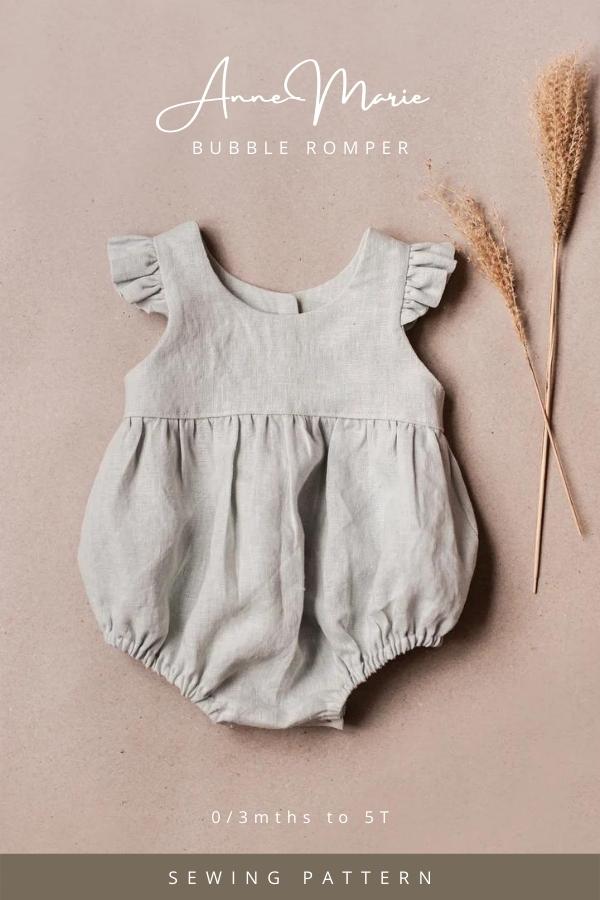 Anne-Marie Bubble Romper sewing pattern (0/3mths to 5T)