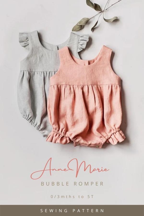 Anne-Marie Bubble Romper sewing pattern (0/3mths to 5T)