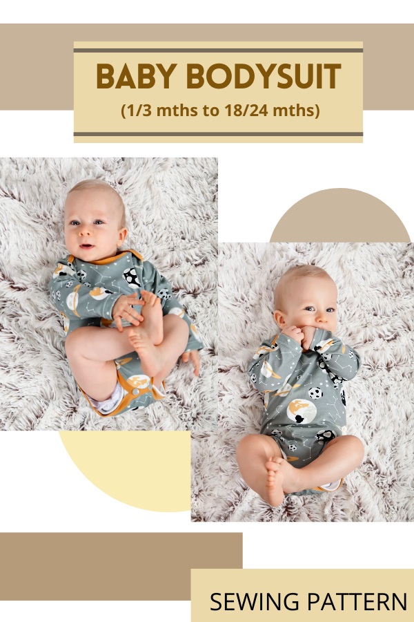 Baby Bodysuit sewing pattern (1/3 mths to 18/24 mths)