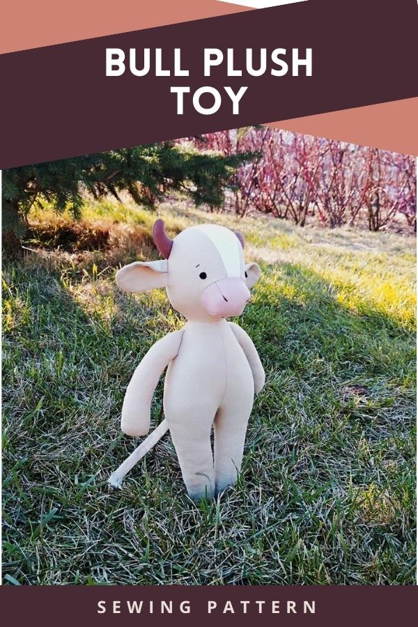 Bull Plush Toy sewing pattern