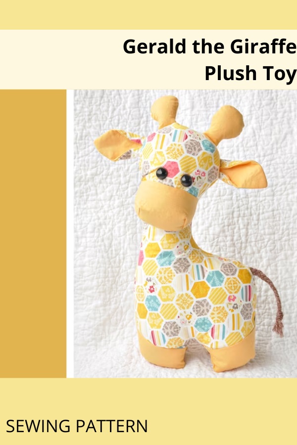 Gerald the Giraffe Plush Toy sewing pattern