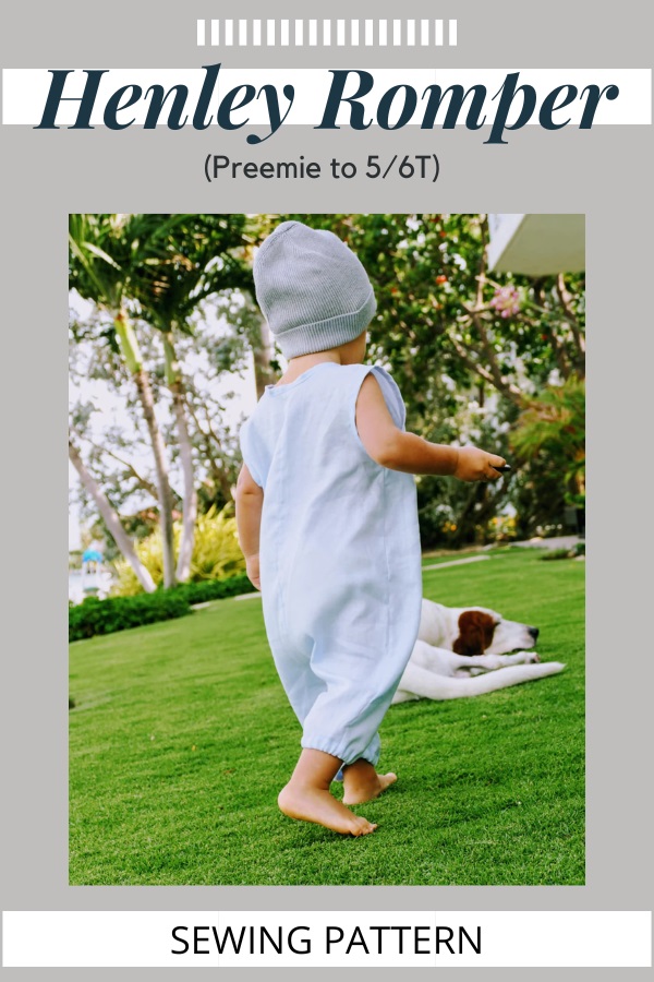 Henley Romper sewing pattern (Preemie to 5/6T)